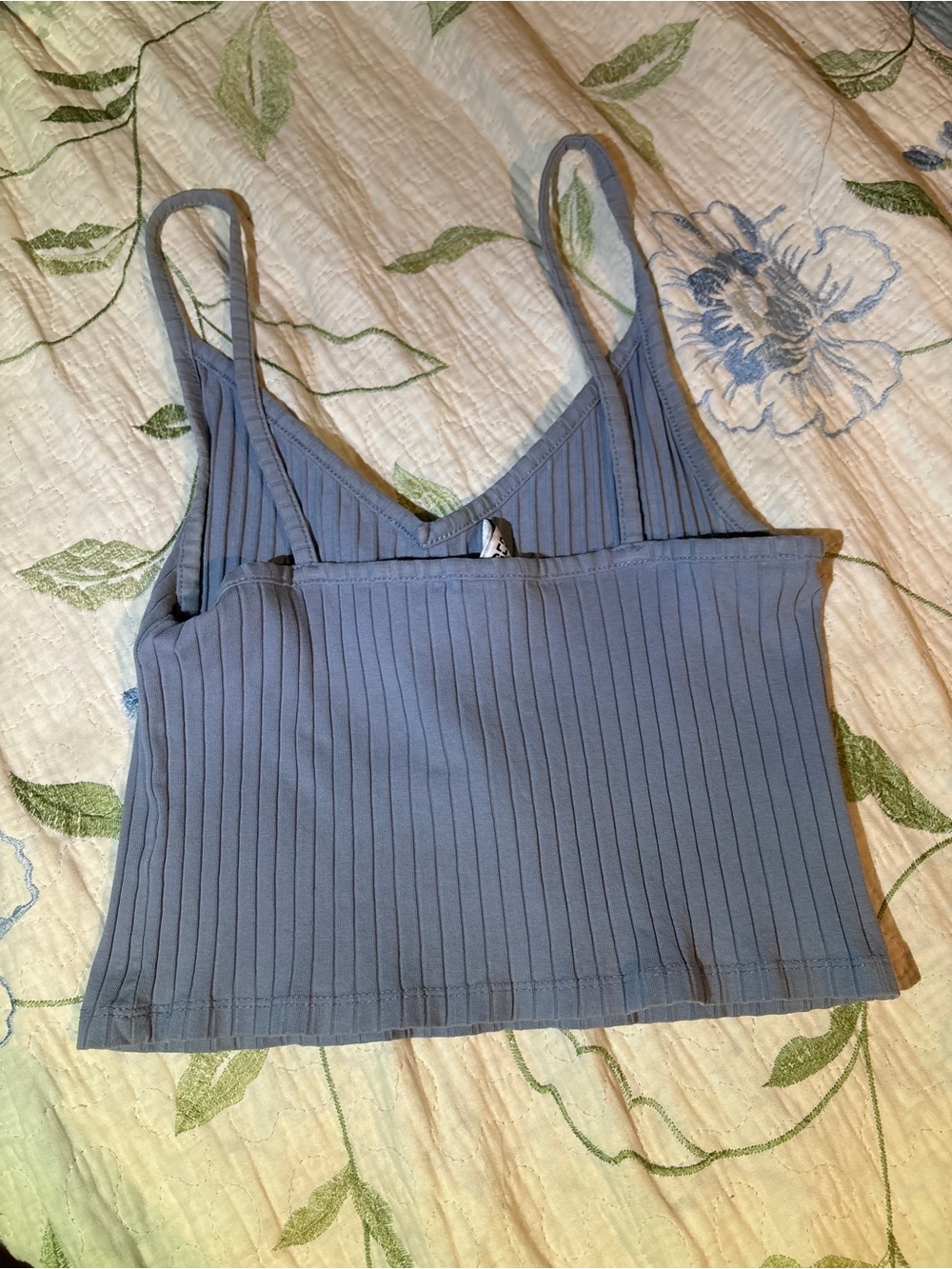 H&M Slate Blue Ribbed V-Neck Cami - Picture 2 of 3